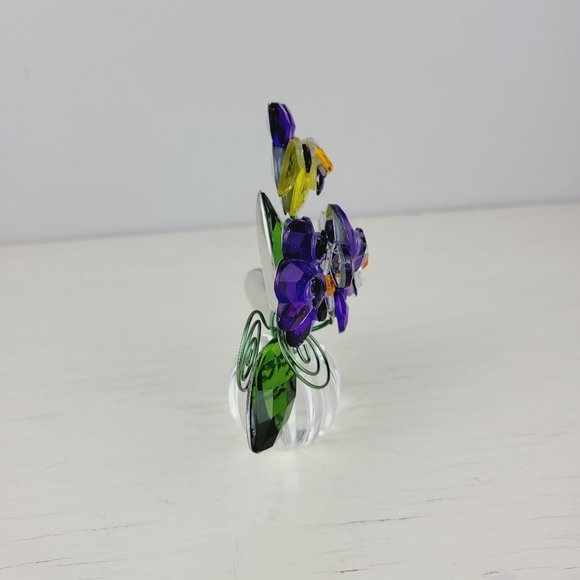 Ganz Pansy Posy 4" Acrylic Multicolored Display Collectible Crystal Expressions - Picture 4 of 7